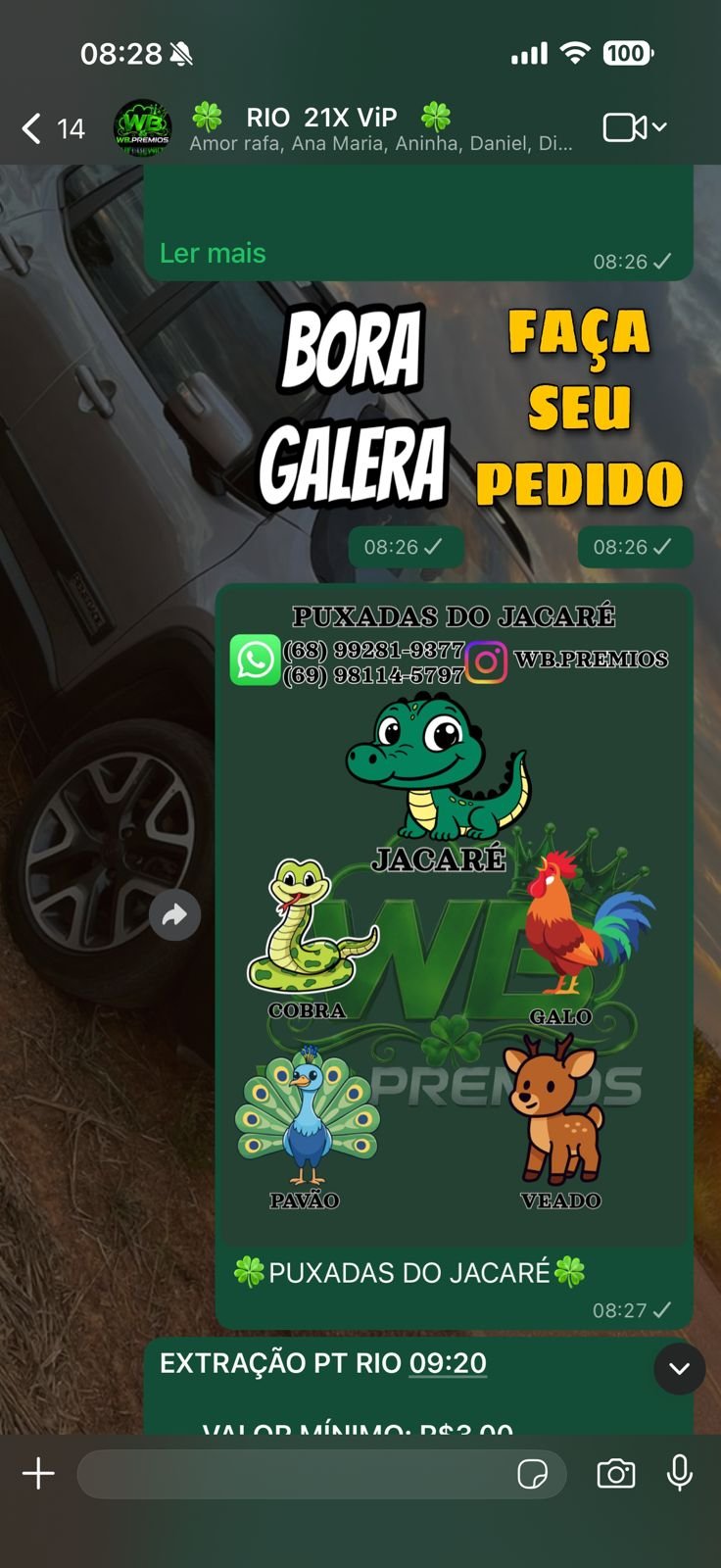Conteúdo do grupo WB Prêmios